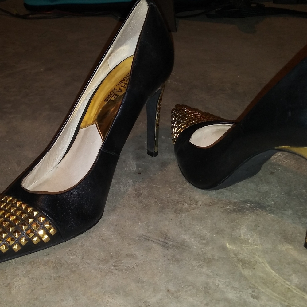 Studded toe heels